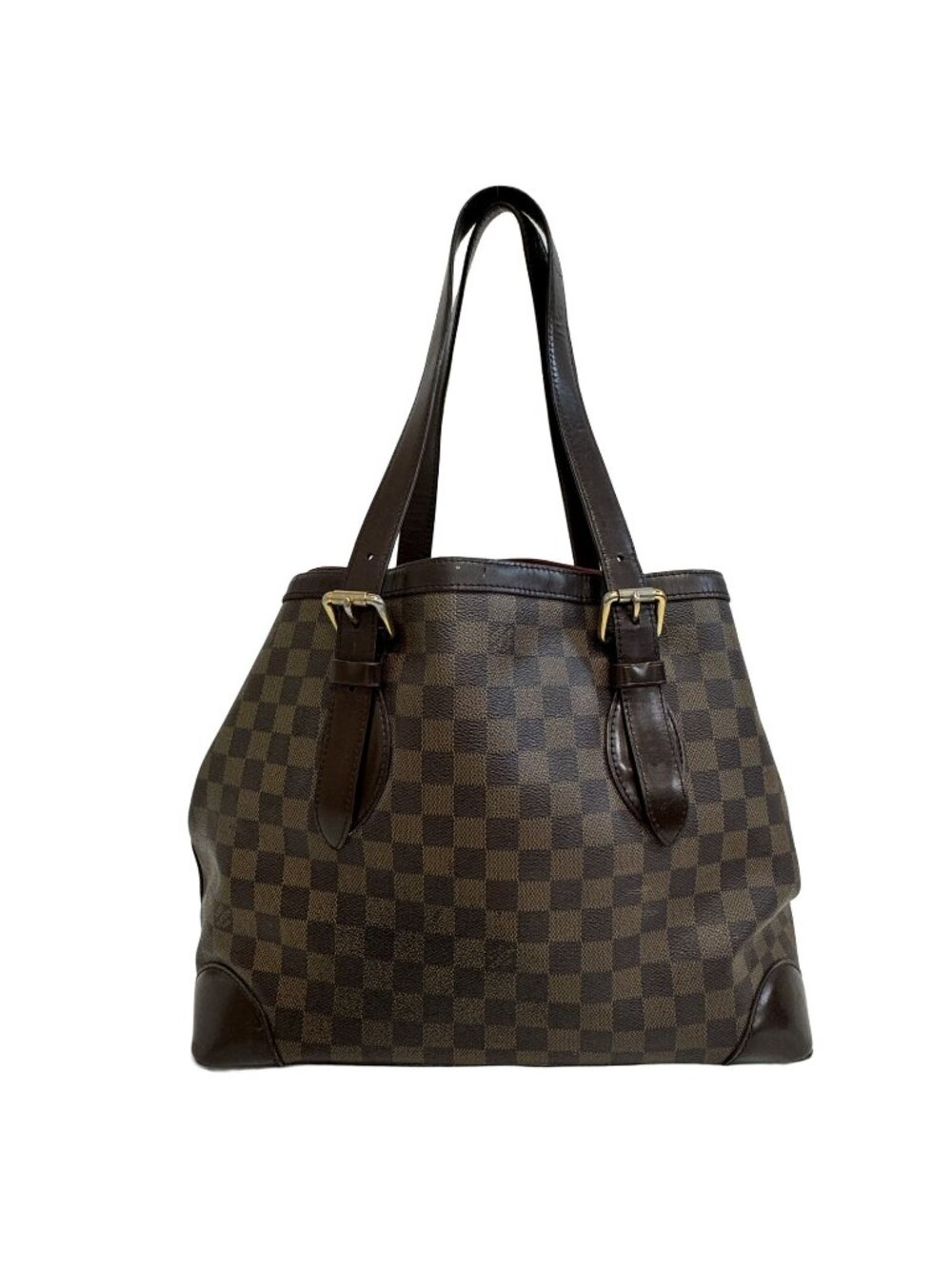 Louis Vuitton Hampstead MM Damier Ebene Brown Red Handbag Bag
